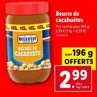 Lidl Mcennedy beurre de cacahuètes offre