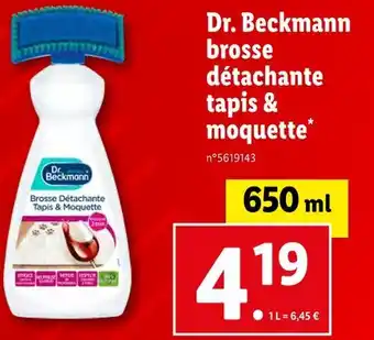 Lidl Dr. beckmann brosse détachante tapis & moquette offre