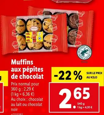 Lidl Firenze muffins aux pépites de chocolat offre