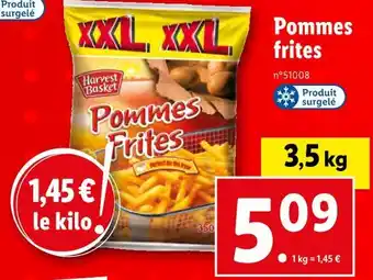 Lidl Harvest basket pommes frites offre