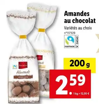 Lidl Favorina amandes au chocolat offre