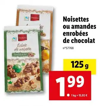 Lidl Favorina noisettes ou amandes enrobées de chocolat offre