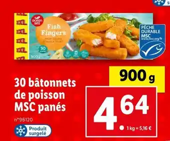Lidl Ocean sea 30 bâtonnets de poisson msc panés offre