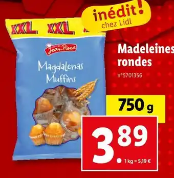 Maître jean pierre madeleines rondes