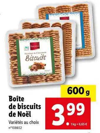 Lidl Favorina boîte de biscuits de noël offre