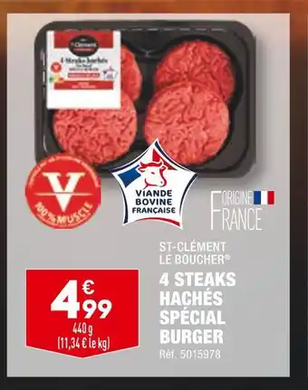 ALDI St-clément le boucher 4 steaks hachés spécial burger offre