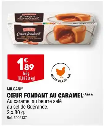ALDI Milsani cœur fondant au caramel offre