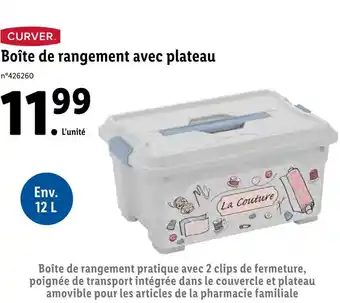Lidl Curver boîte de rangement avec plateau offre
