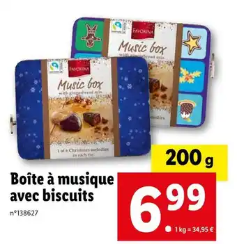 Lidl Favorina boîte à musique avec biscuits offre
