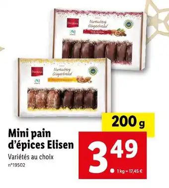 Lidl Favorina mini pain d’épices elisen offre