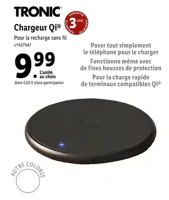 Lidl Tronic chargeur qi offre
