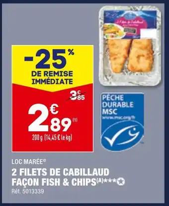 ALDI Loc marée 2 filets de cabillaud façon fish & chips offre