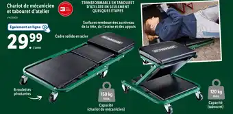 Lidl Parkside chariot de mécanicien et tabouret d’atelier offre