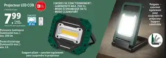 Lidl Parkside projecteur led cob offre