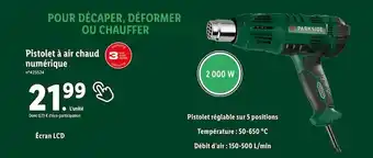 Lidl Parkside pistolet à air chaud numérique offre