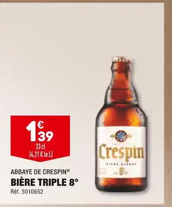 ALDI Abbaye de crespin bière triple 8° offre