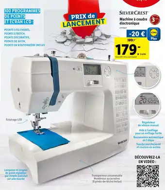 Lidl Silvercrest machine à coudre électronique offre