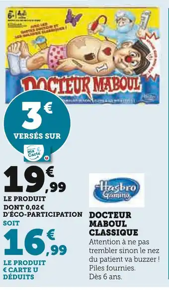 Super U Hasbro gaming docteur maboul classique offre