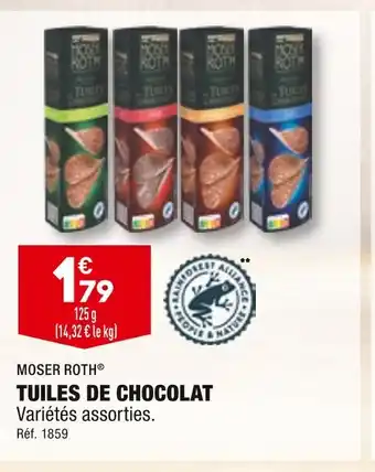 ALDI Moser roth tuiles de chocolat offre