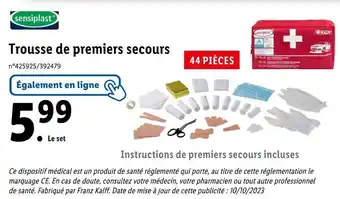 Sensiplast trousse de premiers secours