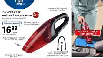 Lidl Silvercrest aspirateur à main pour voiture offre