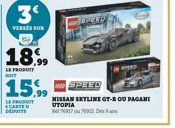 Super U Lego nissan skyline gt-r ou pagani utopia offre