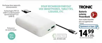 Lidl Tronic batterie externe powerbank offre