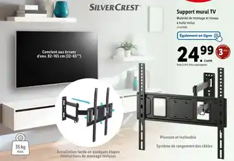 Lidl Silver crest support mural tv offre