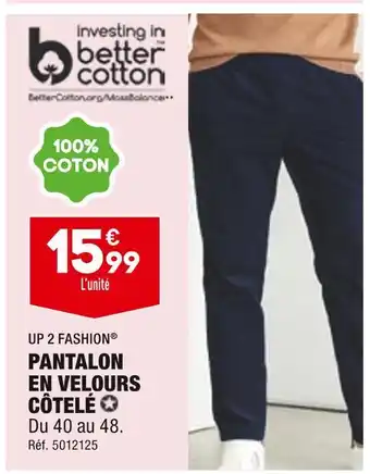 ALDI Up 2 fashion pantalon en velours côtelé offre