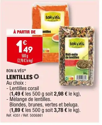 ALDI Bon & vég lentilles offre