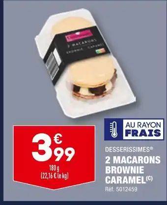 ALDI Desserissimes 2 macarons brownie caramel offre