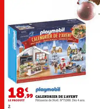 Super U Playmobil calendrier de l'avent offre