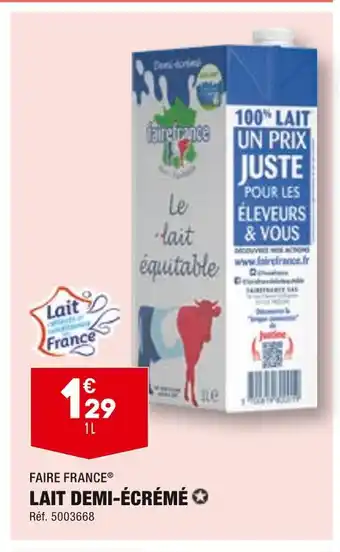 ALDI Faire france lait demi-écrémé offre