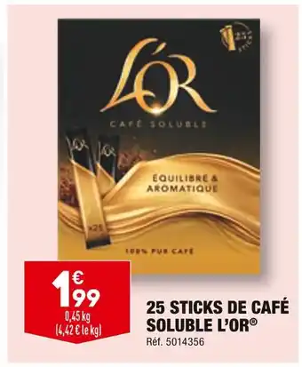 ALDI L’or 25 sticks de café soluble offre
