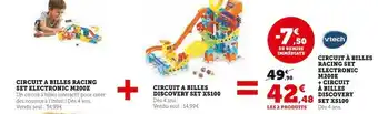 Hyper U Vtech circuit à billes racing set electronic m200e + circuit à billes discovery set xs100 offre