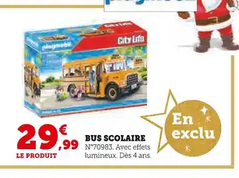 Super U Playmobil bus scolaire offre