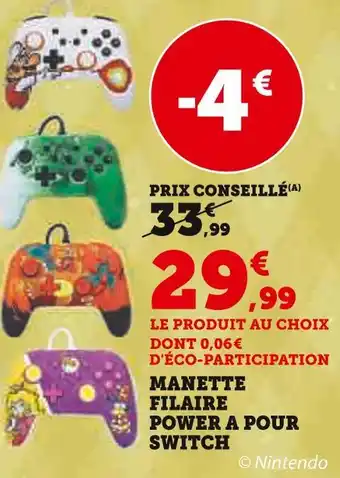 Hyper U Nintendo switch manette filaire power a pour switch offre