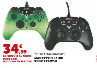 Hyper U Turtle beach manette filaire xbox react-r offre