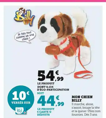 Hyper U Billy mon chien offre