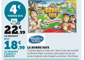 Hyper U Hasbro gaming la bonne paye offre