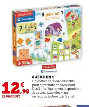 Hyper U Clementoni 8 jeux en 1 offre