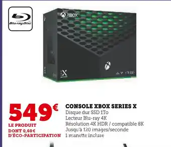 Hyper U Xbox console xbox series x offre