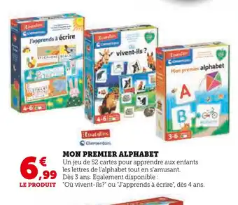 Hyper U Clementoni mon premier alphabet offre