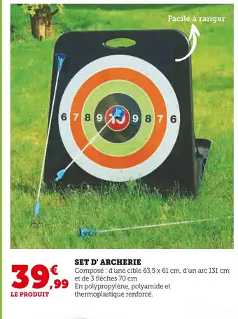 Hyper U Set d' archerie offre