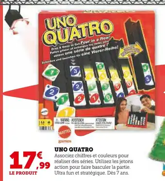 Hyper U Mattel games uno quatro offre