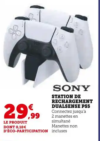 Hyper U Sony station de rechargement dualsense ps5 offre