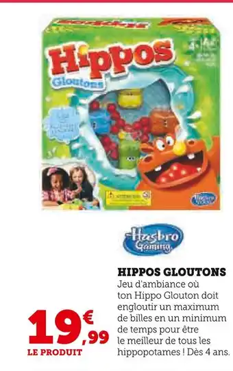 Hyper U Hasbro gaming hippos gloutons offre