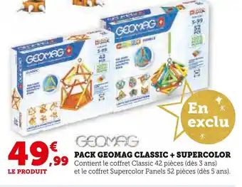 Hyper U Geomag pack geomag classic + supercolor offre