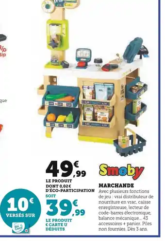 Hyper U Smoby marchande offre
