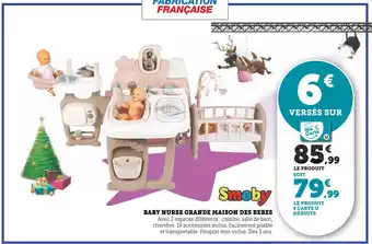 Hyper U Smoby baby nurse grande maison des bebes offre